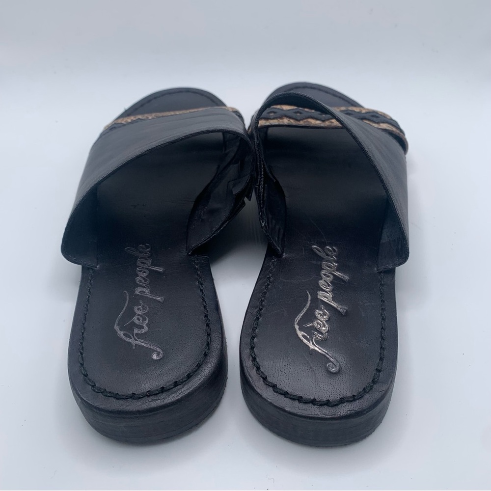 NWOB Free People Women's Saturday Sandals black leather size 36.5 US 6 1083 - Picture 4 of 7